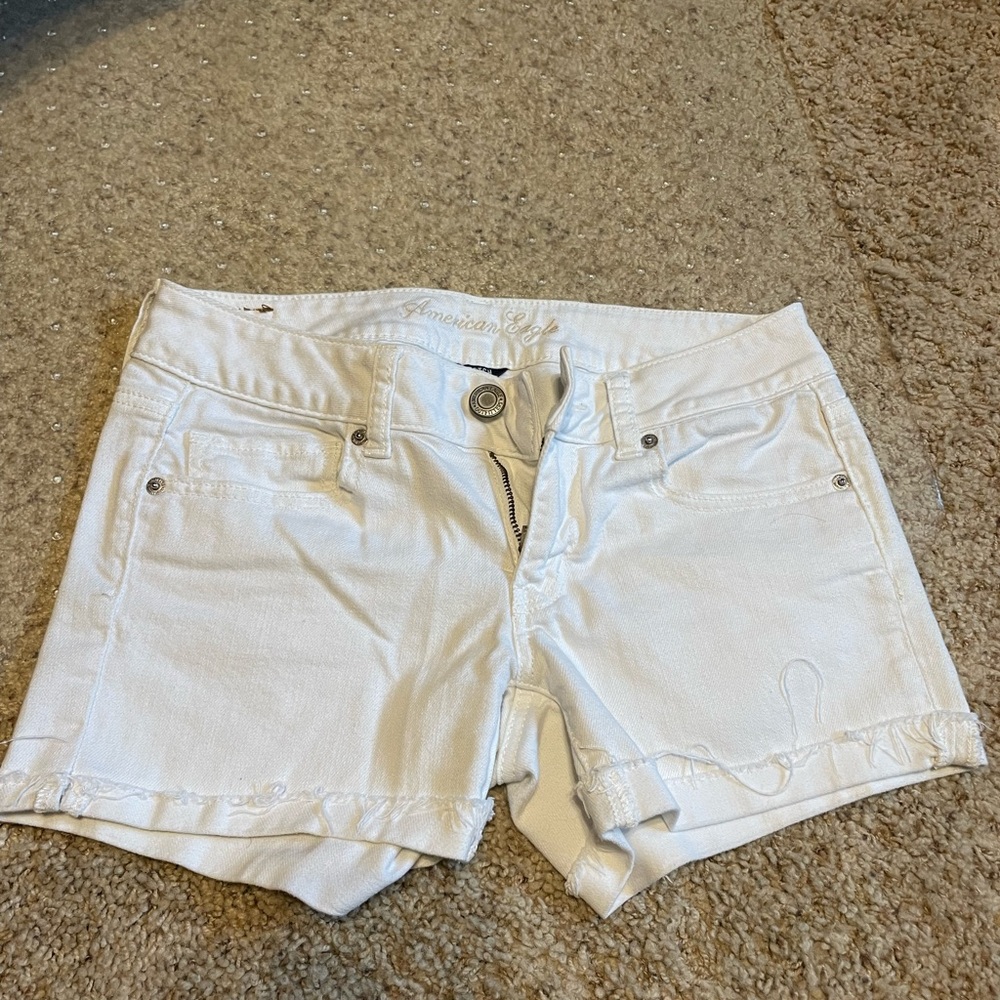 American Eagle White Jean Shorts - Size 4